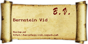 Bernstein Vid névjegykártya