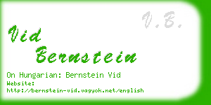 vid bernstein business card